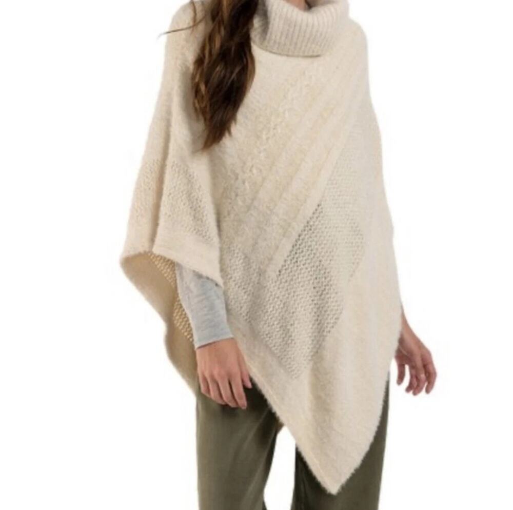ANTHROPOLOGIE Do Everything In Love Turtleneck Poncho sweater OS A011025